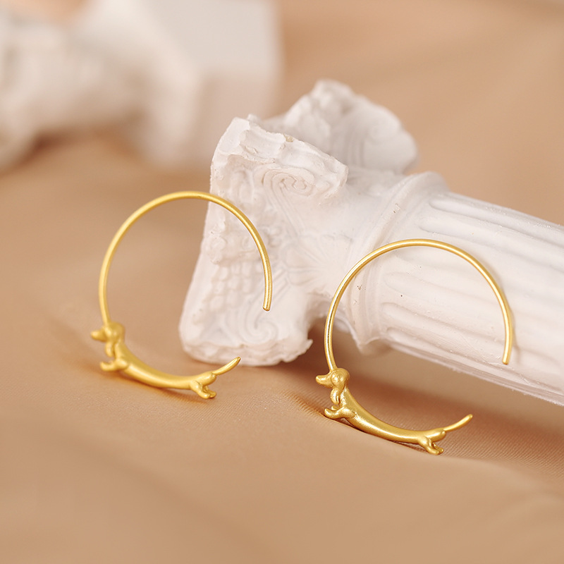 Riham - Dachshund Hoop Earrings