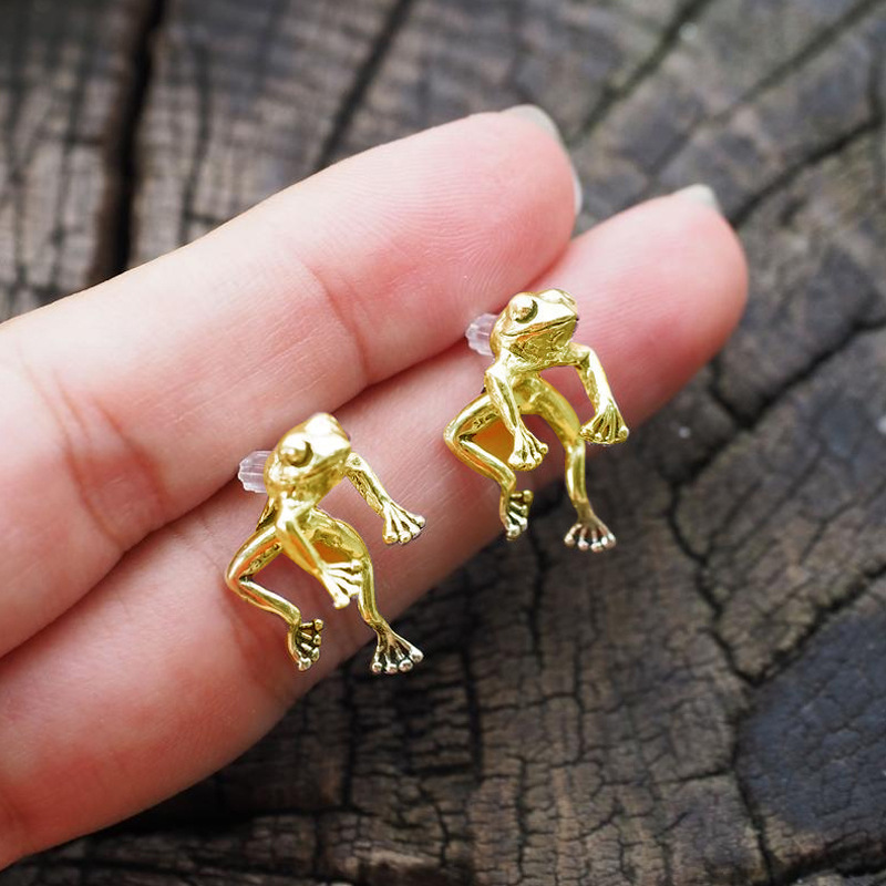 Adorable Floating Frog - Mini Frog Earrings
