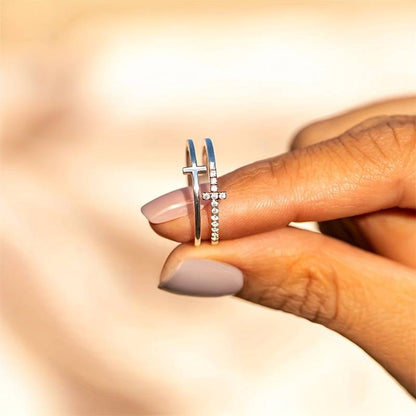 Double Bar - Delicate crisscross ring