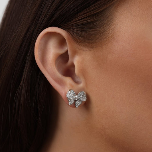 Minerva – Sterling Silver Bow-Shaped Earrings
