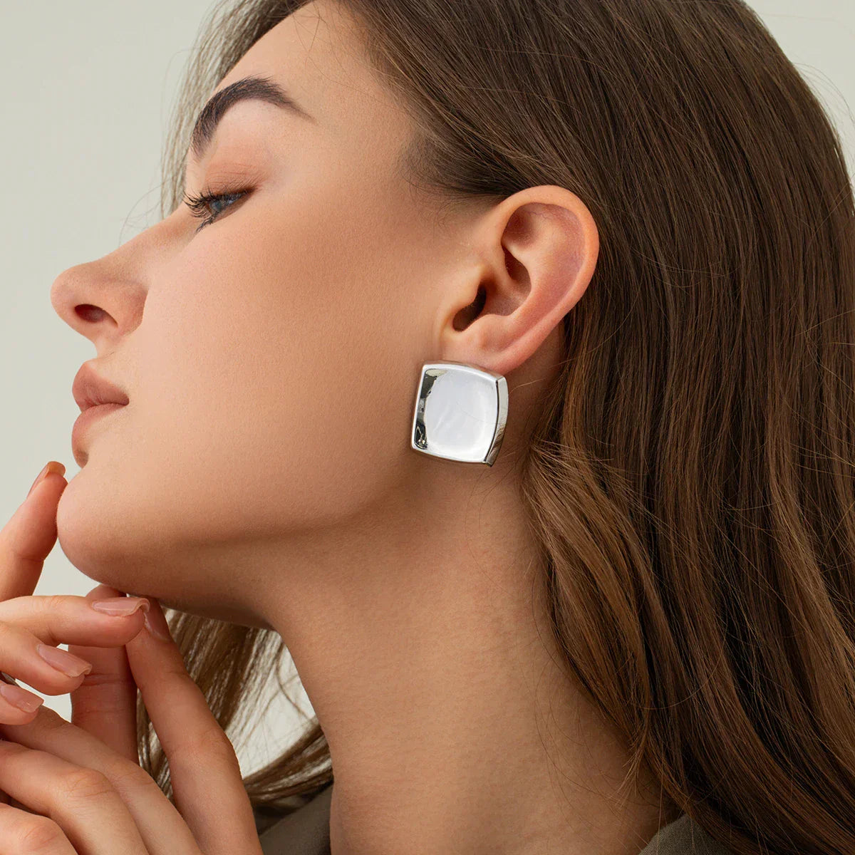 Poppy - Gold Square Earrings
