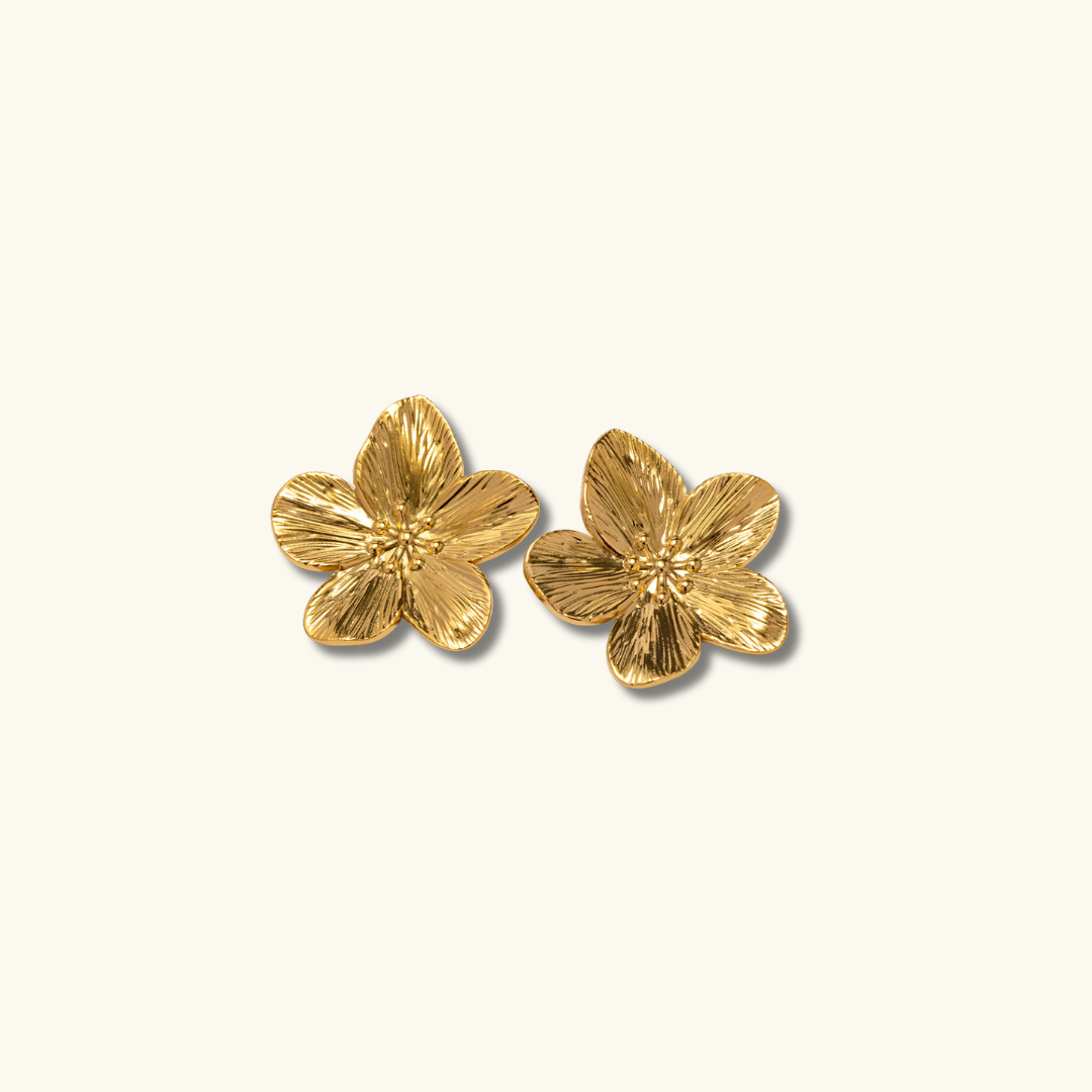 Allysa - Gold Flower Earrings