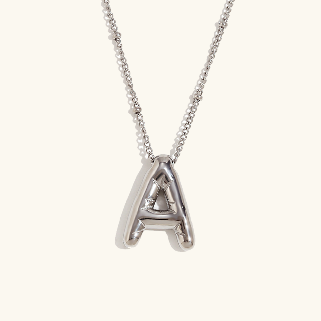 Gold Initials Necklace with Ball