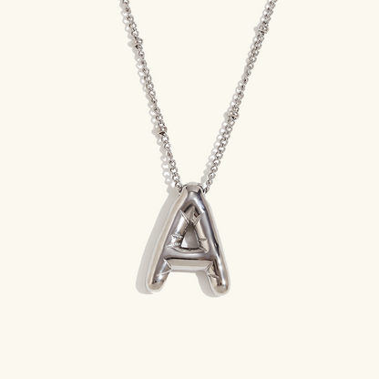 Gold Initials Necklace with Ball