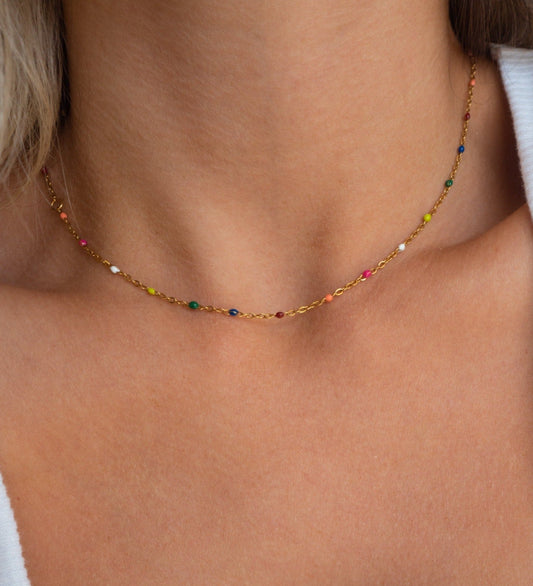 Alba - Rainbow and Gold Necklace