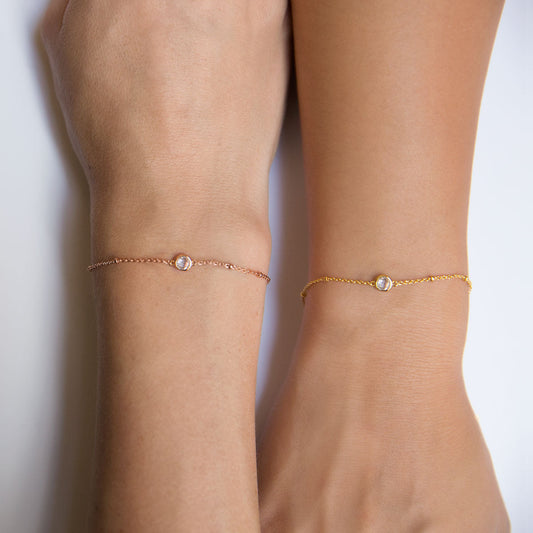 Hana - Crystal Pearl Chain Bracelet
