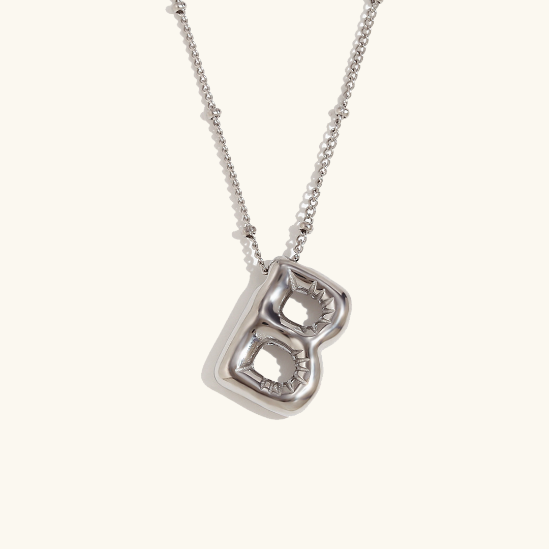 Gold Initials Necklace with Ball