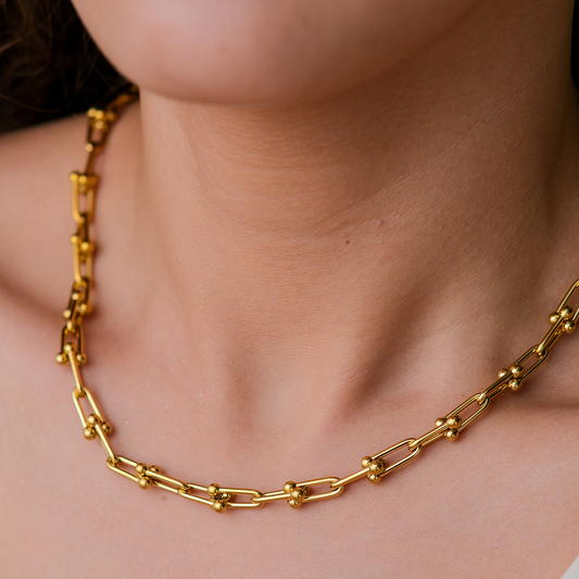 Chunky Gold Cascade Chain Necklace