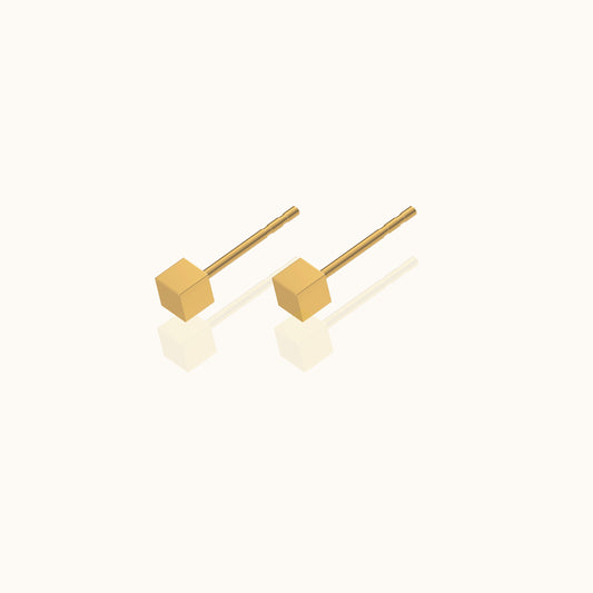 Yasuko - Minimalist Cube-Shaped Earrings