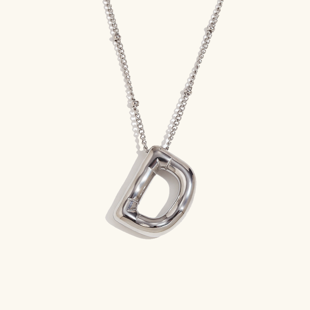 Gold Initials Necklace with Ball