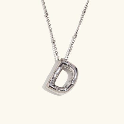 Gold Initials Necklace with Ball