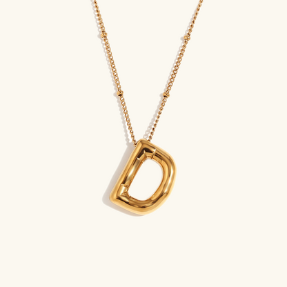 Gold Initials Necklace with Ball