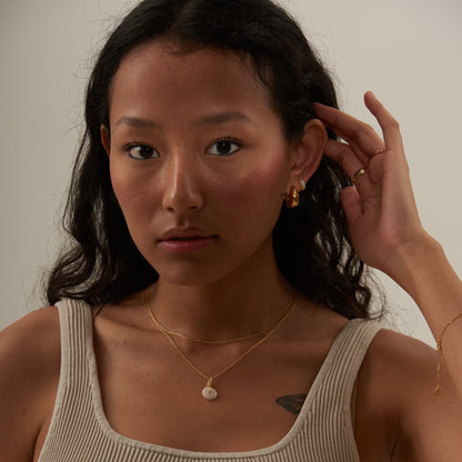 Tomiko - Wide CZ Hoop Earrings