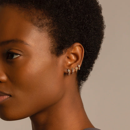 Baguette White Crystal Earrings