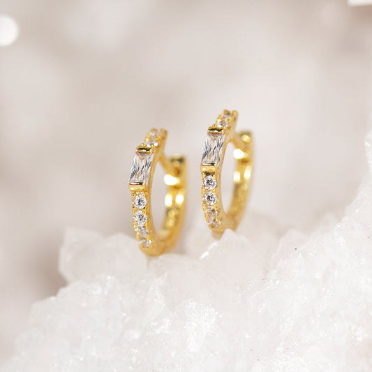 Baguette White Crystal Earrings