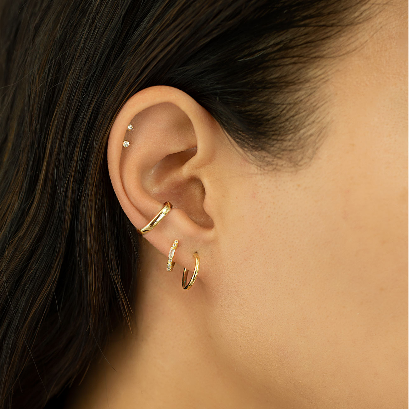 Baguette White Crystal Earrings