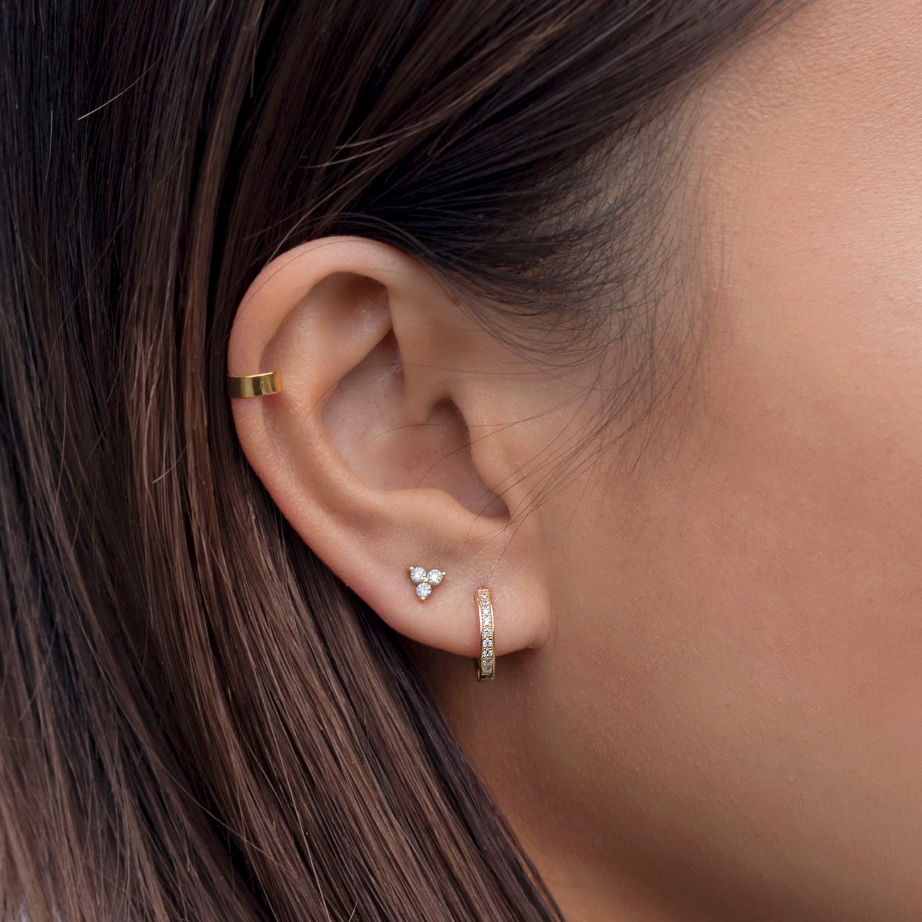 Small Pavé Clover Earrings
