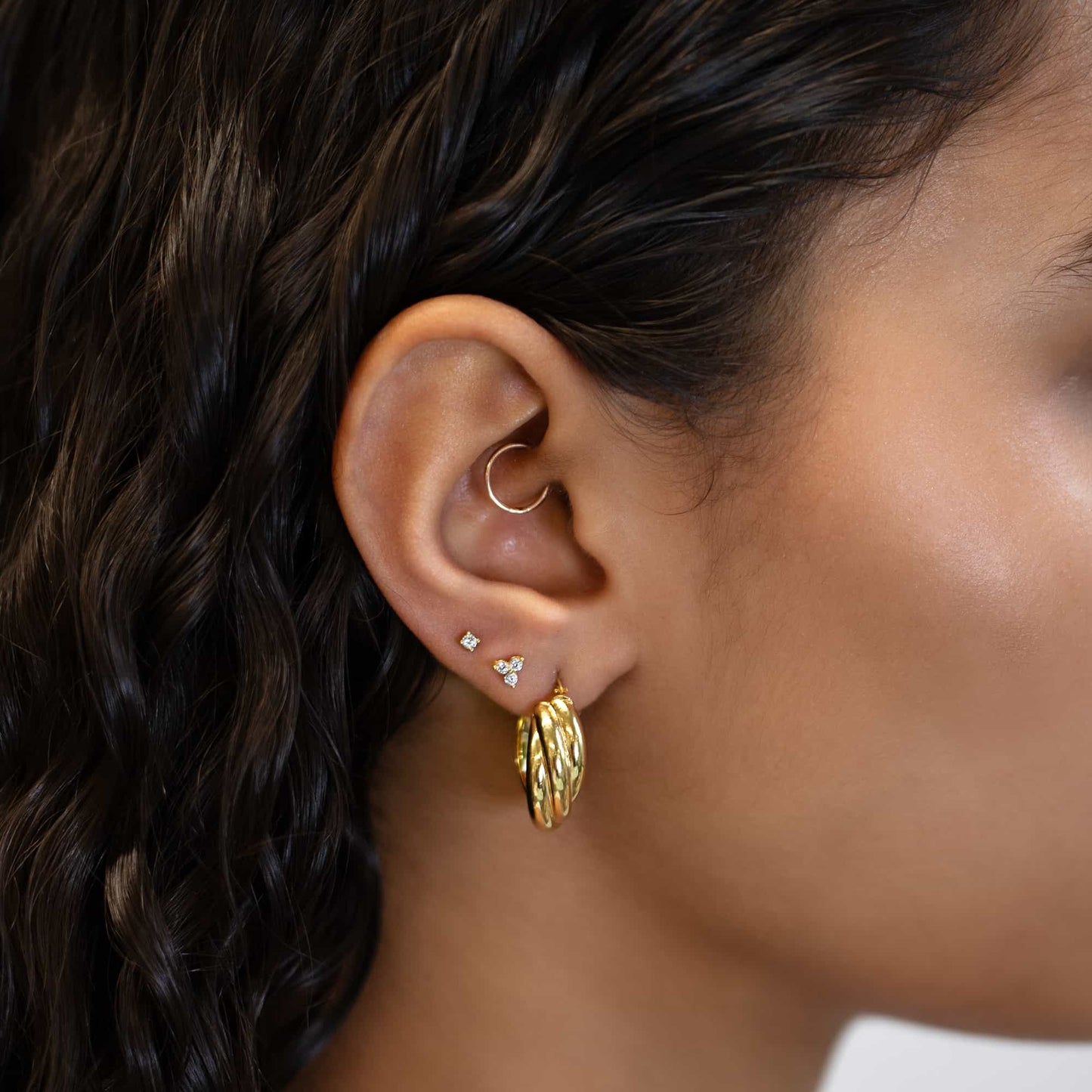 Small Pavé Clover Earrings