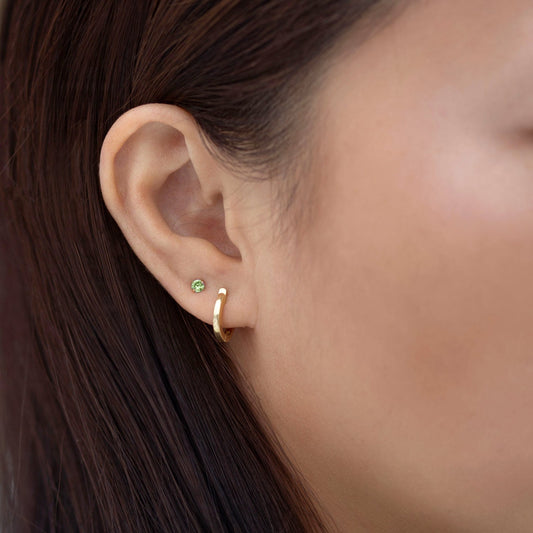 Birthstone Stud Earrings (Peridot)