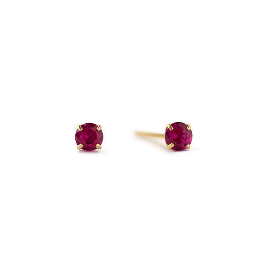 Tiny Birthstone Earrings (Ruby)