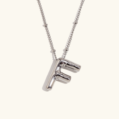 Gold Initials Necklace with Ball