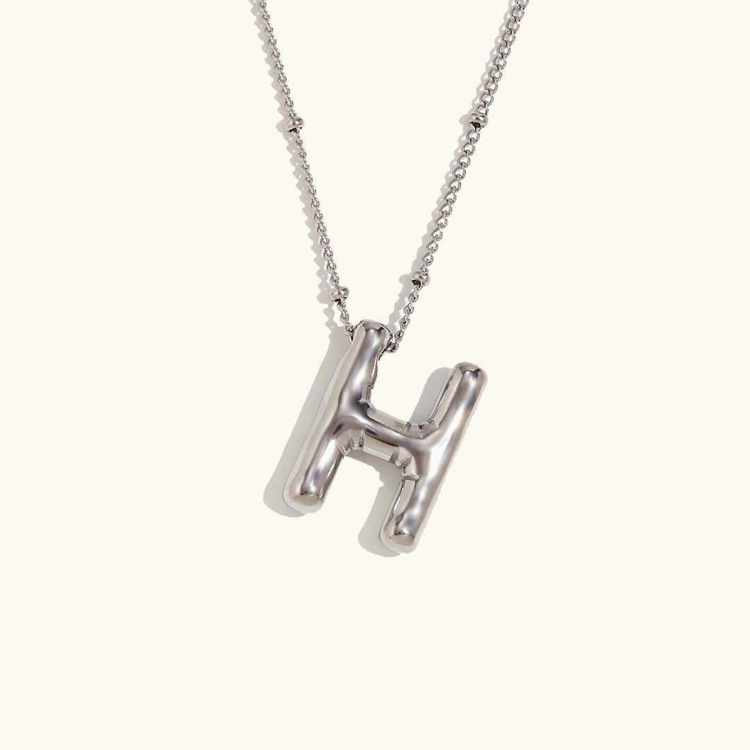 Gold Initials Necklace with Ball