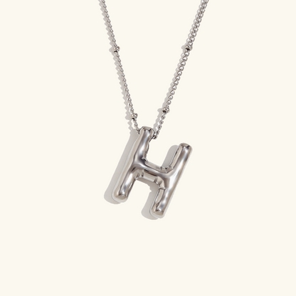 Gold Initials Necklace with Ball