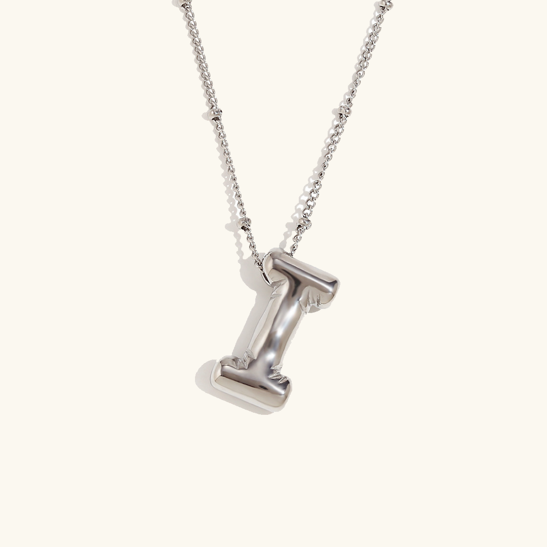 Gold Initials Necklace with Ball