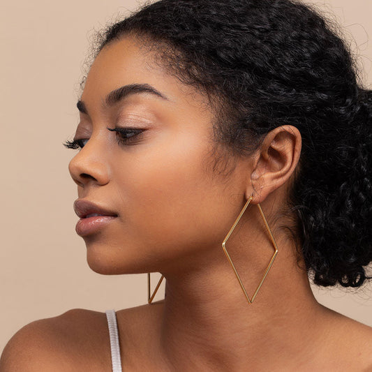 Geometric Earrings - Square Hoop Earrings