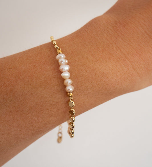 Siena - Pearl Bracelet with Disc Chain