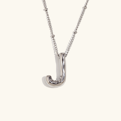 Gold Initials Necklace with Ball