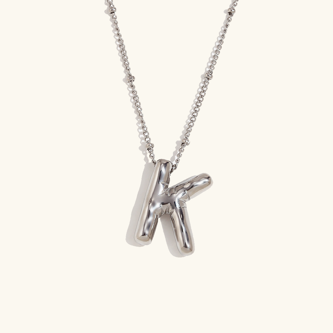 Gold Initials Necklace with Ball