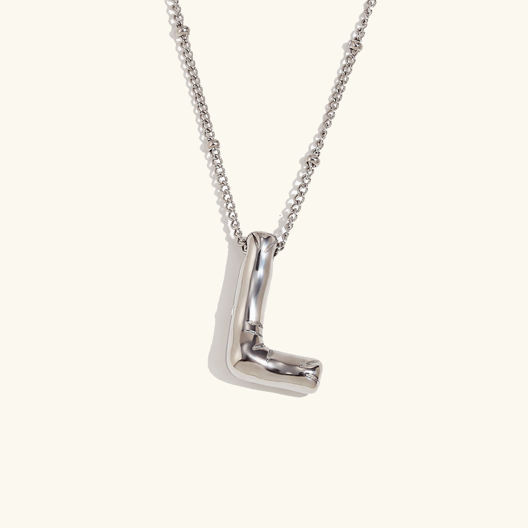 Gold Initials Necklace with Ball