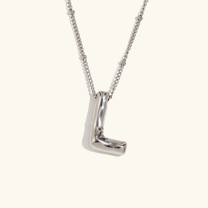 Gold Initials Necklace with Ball