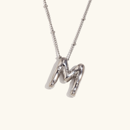 Gold Initials Necklace with Ball