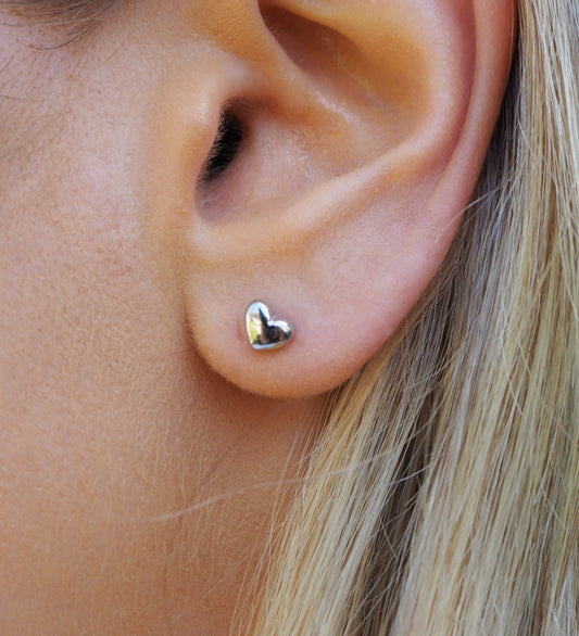 Sterling Silver Mini Heart Earrings