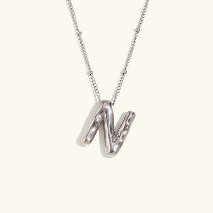 Gold Initials Necklace with Ball