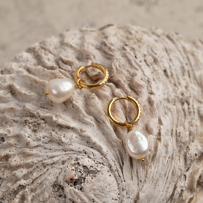 Zircon Pearl Earrings – Gold Zircon with Pearls