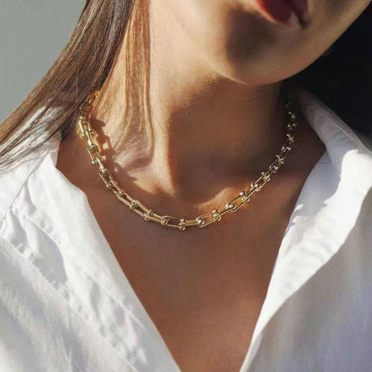Chunky Gold Cascade Chain Necklace