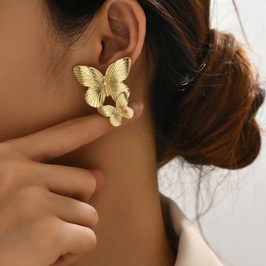 Mariah - Gold Butterfly Earrings