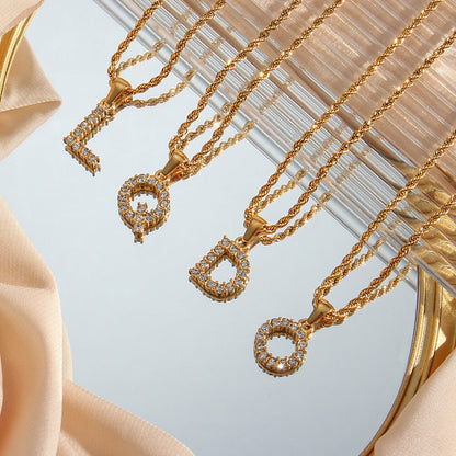 Maeve - Diamond Necklace with Initial Letters