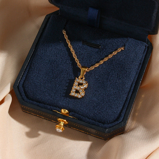 Maeve - Diamond Necklace with Initial Letters