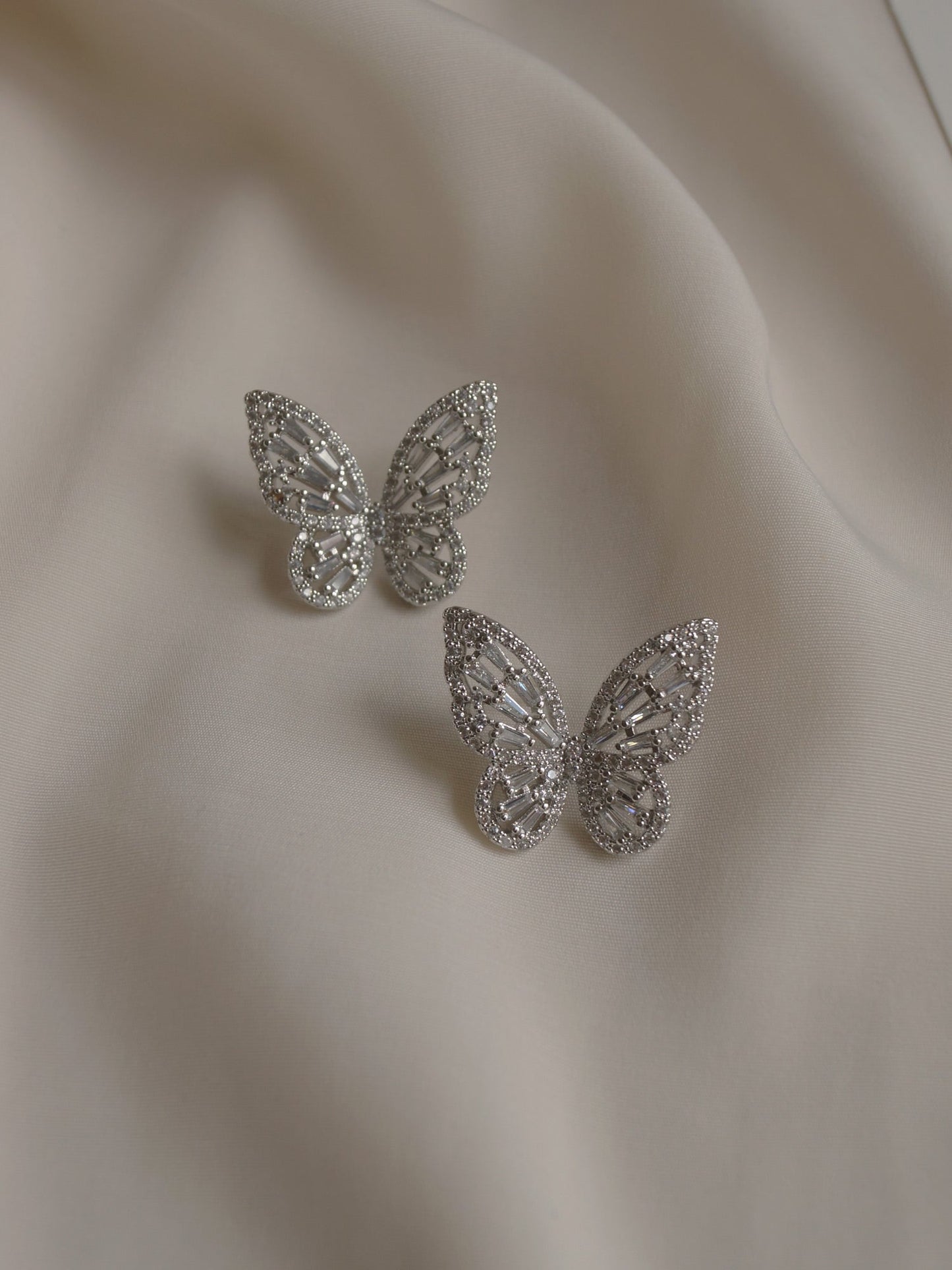 Deirdre - Silver Butterfly Earrings