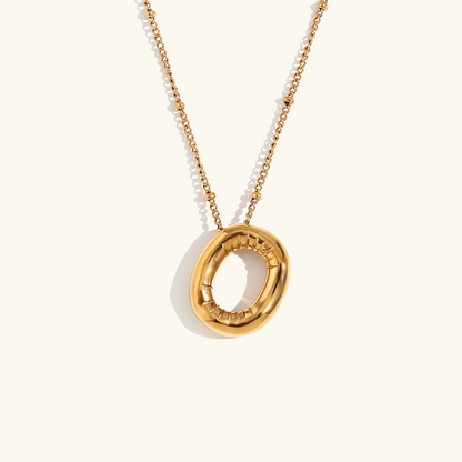 Gold Initials Necklace with Ball