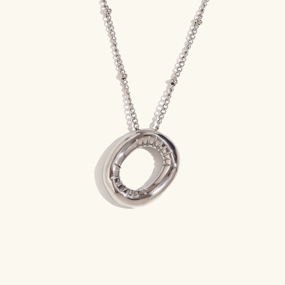 Gold Initials Necklace with Ball
