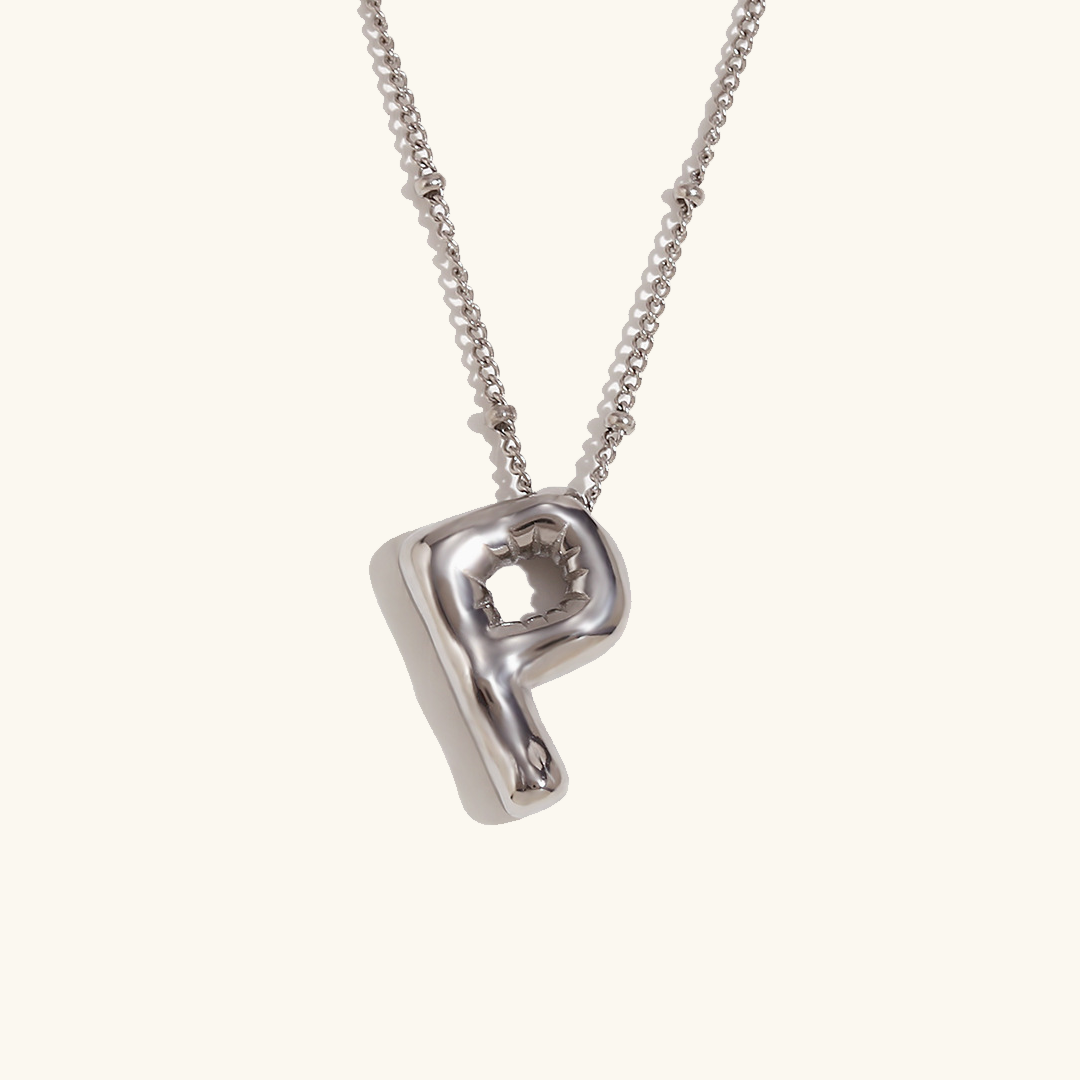 Gold Initials Necklace with Ball