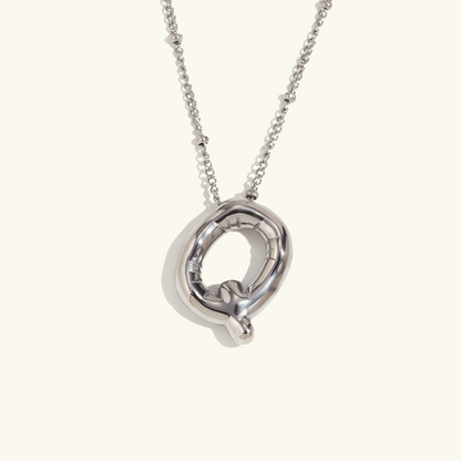 Gold Initials Necklace with Ball