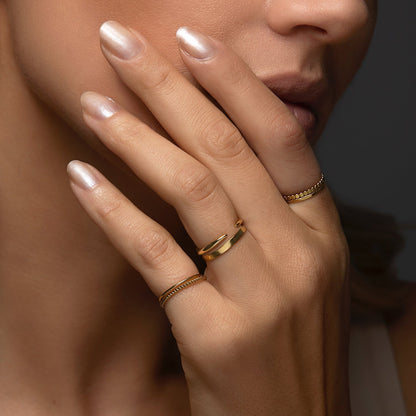 Luna - Flat Pearl Ring