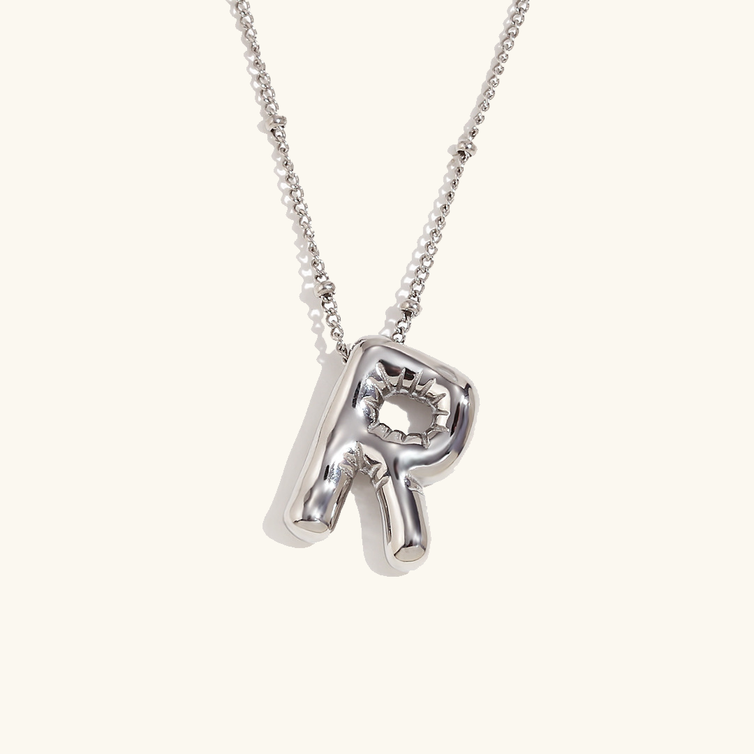 Gold Initials Necklace with Ball
