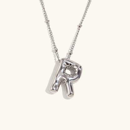 Gold Initials Necklace with Ball